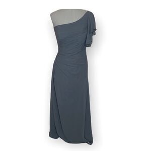 Mori Lee formal off the shoulder slate blue grey Dress size 8
